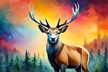 deer in the woods generated by AI technology