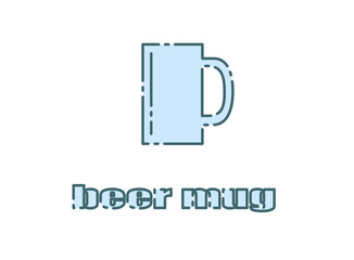 ビールグラス　青