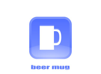 ビールグラス　青