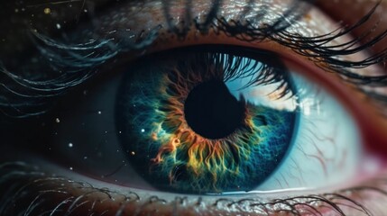 AI generated illustration of a man waving the flag of Ukraine in a destructed city