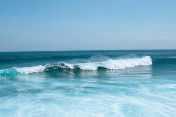 Perfect waves for surfing at Nusa Lembongan, Indonesia