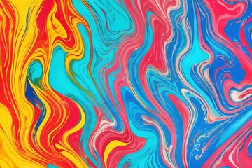 Fototapeta premium Liquid paints stains, fluid art abstract background. Ai generative