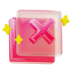 Obraz premium Cross rejected 3d User Interface Icon