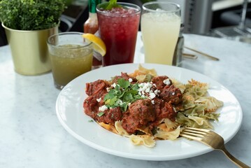 A closeup shot of a spaghetti
