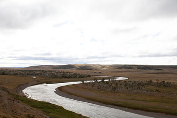 Landscapes and houses of a beautiful ranch of south patagonia argentina