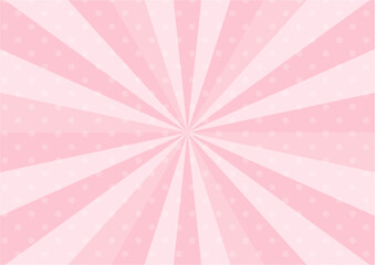 かわいいポップなドットの集中線　横　横長