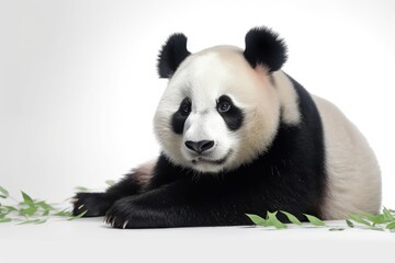 Illustration of a beautiful panda on a white background.