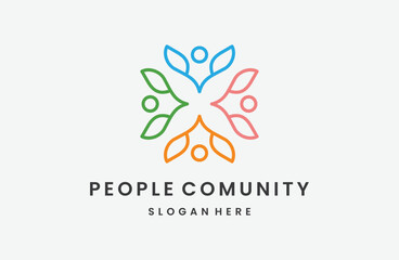 People Comunity logo icon vector design. healthy human, ecology, spa, business, logo.