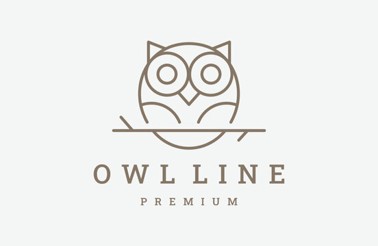Owl logo vector icon illustration hipster vintage retro .