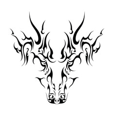 abstract ancient time jackal head anubis tattoo symbol sticker