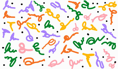 fun colorful line doodle background. © B_1_3