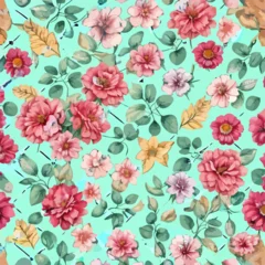  Seamless patterns of flowers and trees and , repeating patterns design, fabric art, flat illustration, highly detailed clean, vector image, photorealistic masterpiece, professional photography, simple © Jala