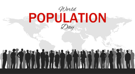 World Population day theme template. Vector illustration. Suitable for Poster, Banners, campaign and greeting card. 