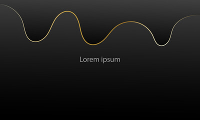 black background with metal elegant gold lines eps 10