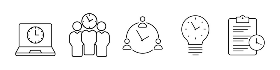 Time management icon vector set. deadline illustration sign collection. timeline symbol or logo.
