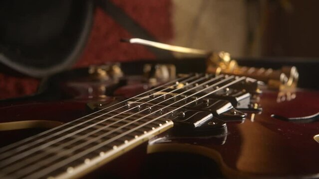 Putting my electric semi hollow body guitar back in it's hard case