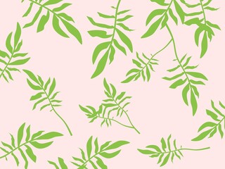 Naklejka na ściany i meble seamless pattern with bamboo leaves.Plant silhouette background 