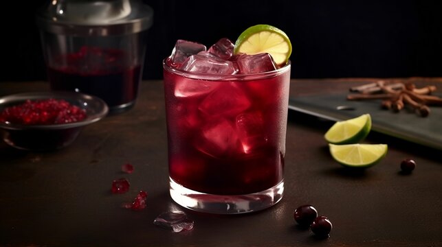 AI generated illustration of El Diablo tequila-based cocktail