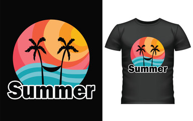 Summer t-shirt Design,Surfing Summer T-shirt,t-shirt design,Beach Summer T shirt Designs ,Retro vintage California sunset surfer with palm trees logo design vector illustration. quotes for t shirt
