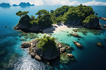 Tropical Tranquility: Captivating Realism of a Sunlit Thai Island