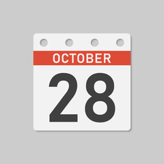 Icon page calendar day - 28 October