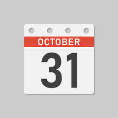 Icon page calendar day - 31 October
