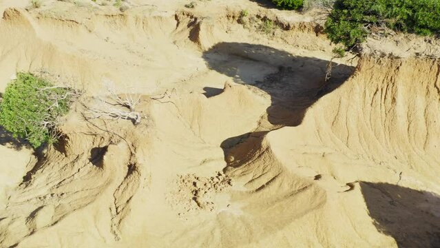 Geological sandstone formations on the Lopar peninsula, Rab Island, Croatia