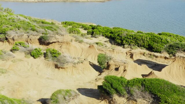 Geological sandstone formations on the Lopar peninsula, Rab Island, Croatia