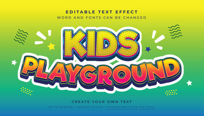 Kids Playground Colorful 3D editable text effect, suitable for promotion, product, headline, poster