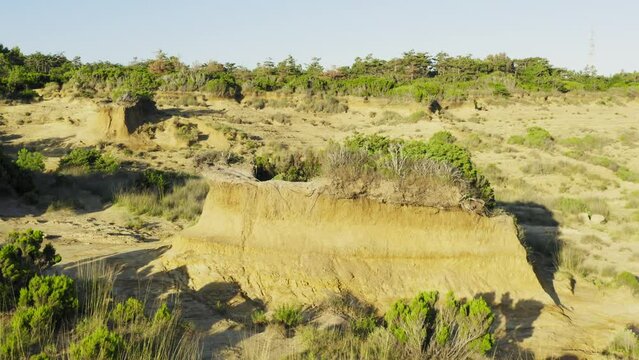 Geological sandstone formations on the Lopar peninsula, Rab Island, Croatia