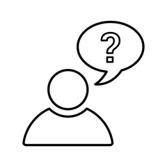 Ask Question icon. Line, outline symbol.