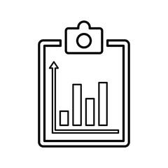 Bar Chart Report icon. Line, outline symbol.