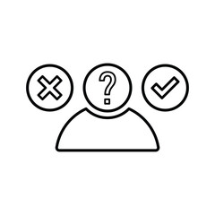 Decision making icon. Line, outline design.