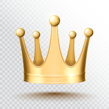 Golden crown on a transparent background. Vector illustration.