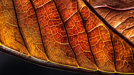  a close up of a leaf with yellow and red leaves.  generative ai