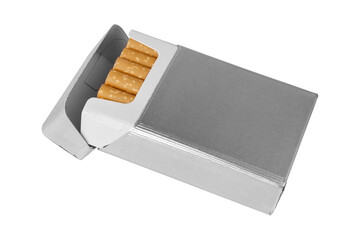 Pack of cigarettes, isolated on white background. Box of cigarettes