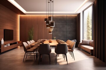 Close-Up Details of a Luxurious Dining Room with Elegant Table Settings and modern furniture.