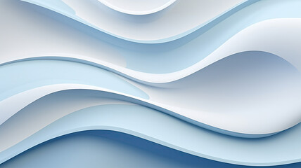 Obraz na płótnie Canvas Abstract geometric background, wavy 3d blue white pattern with soft shadows