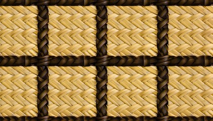 close up of a woven basket braided brown woven basket seamless background, wallpaper, pattern...