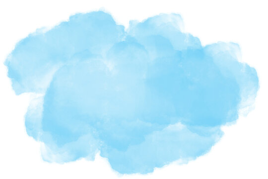 watercolor light blue background. watercolor background with clouds.