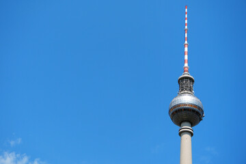 Top of the TV Tower "Fernsehturm Berlin" next to Alexanderplatz