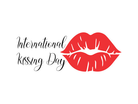 International kissing day design template.  Poster, banner, greeting card, vector illustration design.