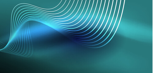Abstract background neon wave. Hi-tech design for wallpaper, banner, background, landing page, wall art, invitation, prints, posters