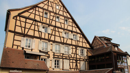 half-timbered house in colmar in alsace (france)