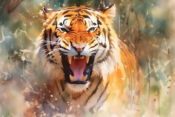 Naklejka premium A Tiger walking on isolated background