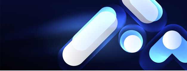 Glowing round shapes abstract background. Template for wallpaper, banner, presentation, background