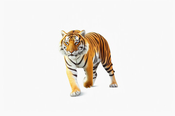 Obraz premium A Tiger walking on isolated background 3d render