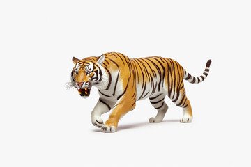 A Tiger walking on isolated background 3d render