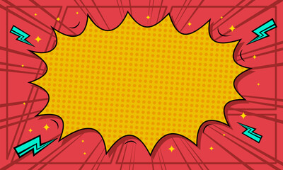 Blank comic cartoon pop art background