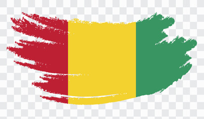 Grunge brush stroke with GUINEA national flag. Watercolor painting flag,poster, banner of the national flag. Style watercolor drawing. Vector isolated on transparent background. © สุธากร รอดเรืองฤทธิ์